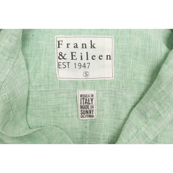 Frank & Eileen Women's Light Green 100% Italian Linen Button Down Shirt Top Sz S - Picture 6 of 9